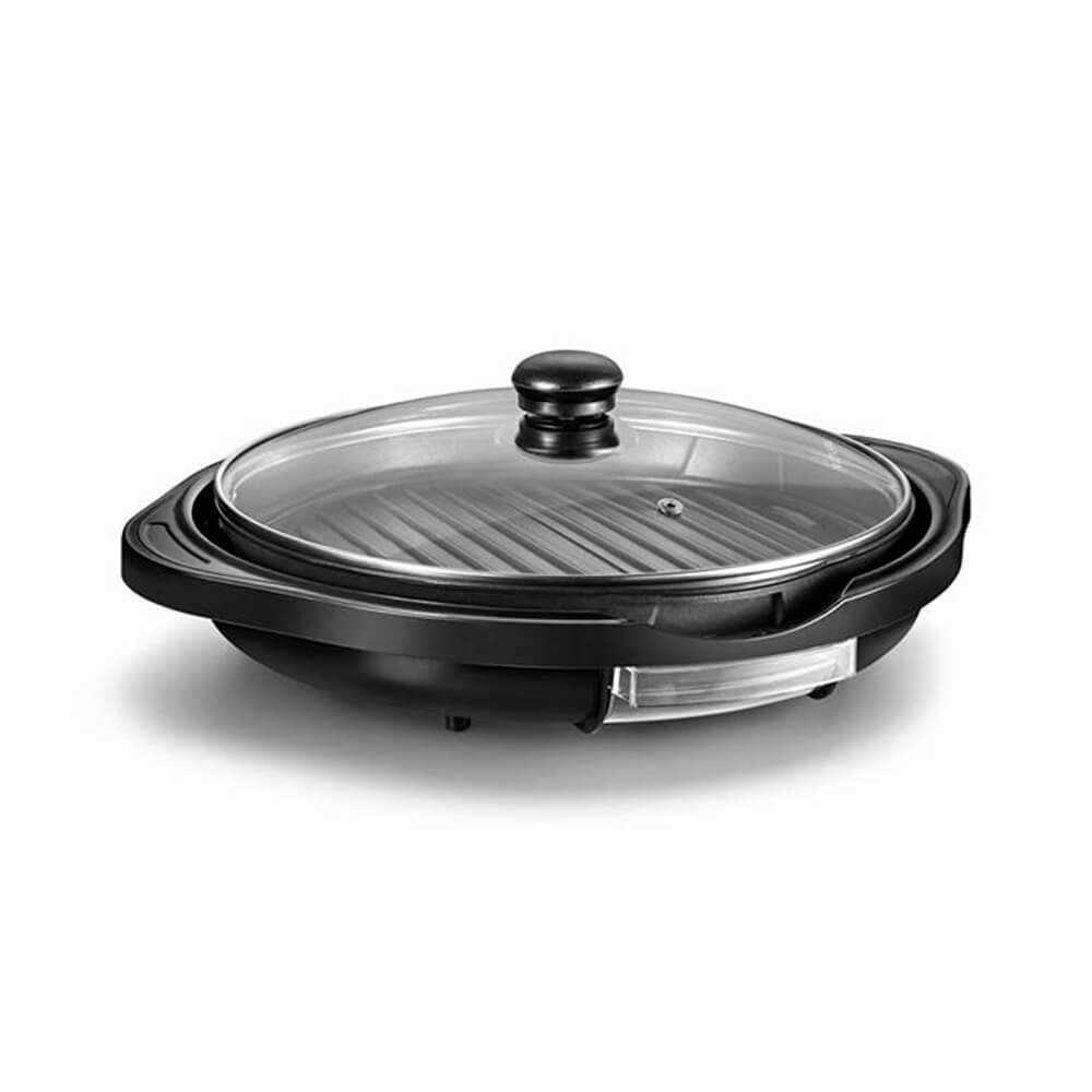 Panela Grill Multilaser Gourmet 127V 1200W Antiaderente Temperatura Regulável 30cm Preto CE053