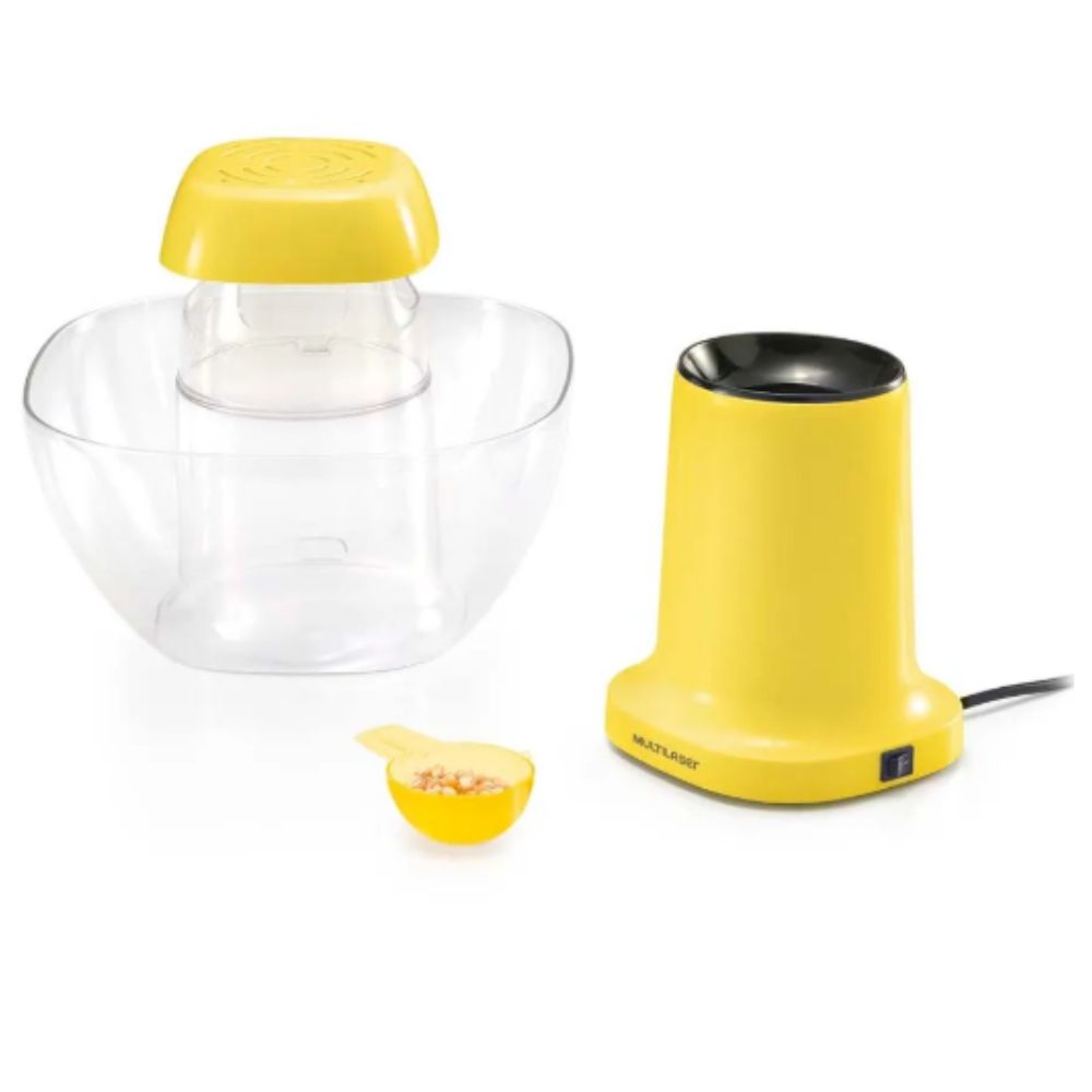 Pipoqueira Multilaser de Tigela Sem Óleo 127V 1200W Saídas de Vapor Amarela - CE074