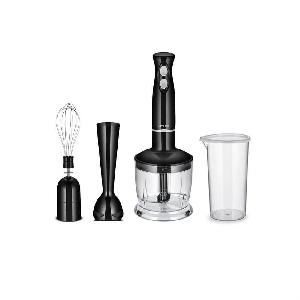 Mixer 3 em 1 Gourmet Mixer / Processador / Batedor de Ovos 2 Velocidades 350W Inox Preto 127V Multilaser - FP05