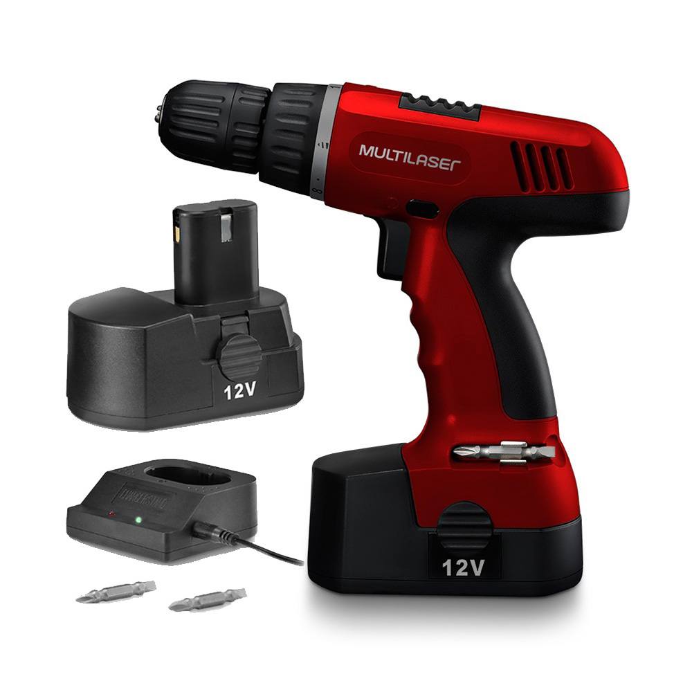Parafusadeira e Furadeira 12V Bivolt Vermelha HO032 - Multilaser