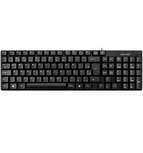 Kit 10 Teclados USB Basico Slim preto Laser TC193BU - Multilaser