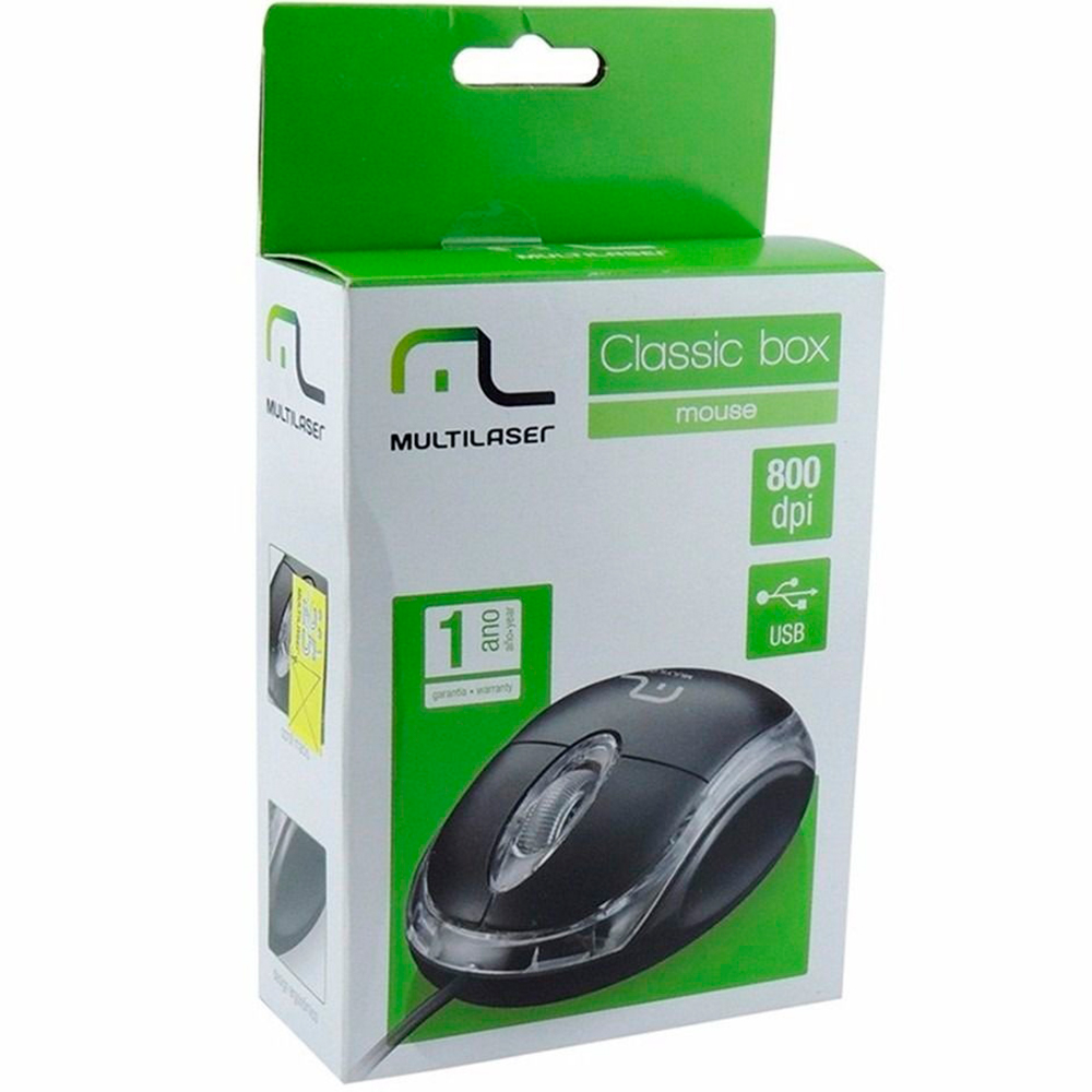 Kit 10 Mouses USB óptico Classic MO179 preto - Multilaser