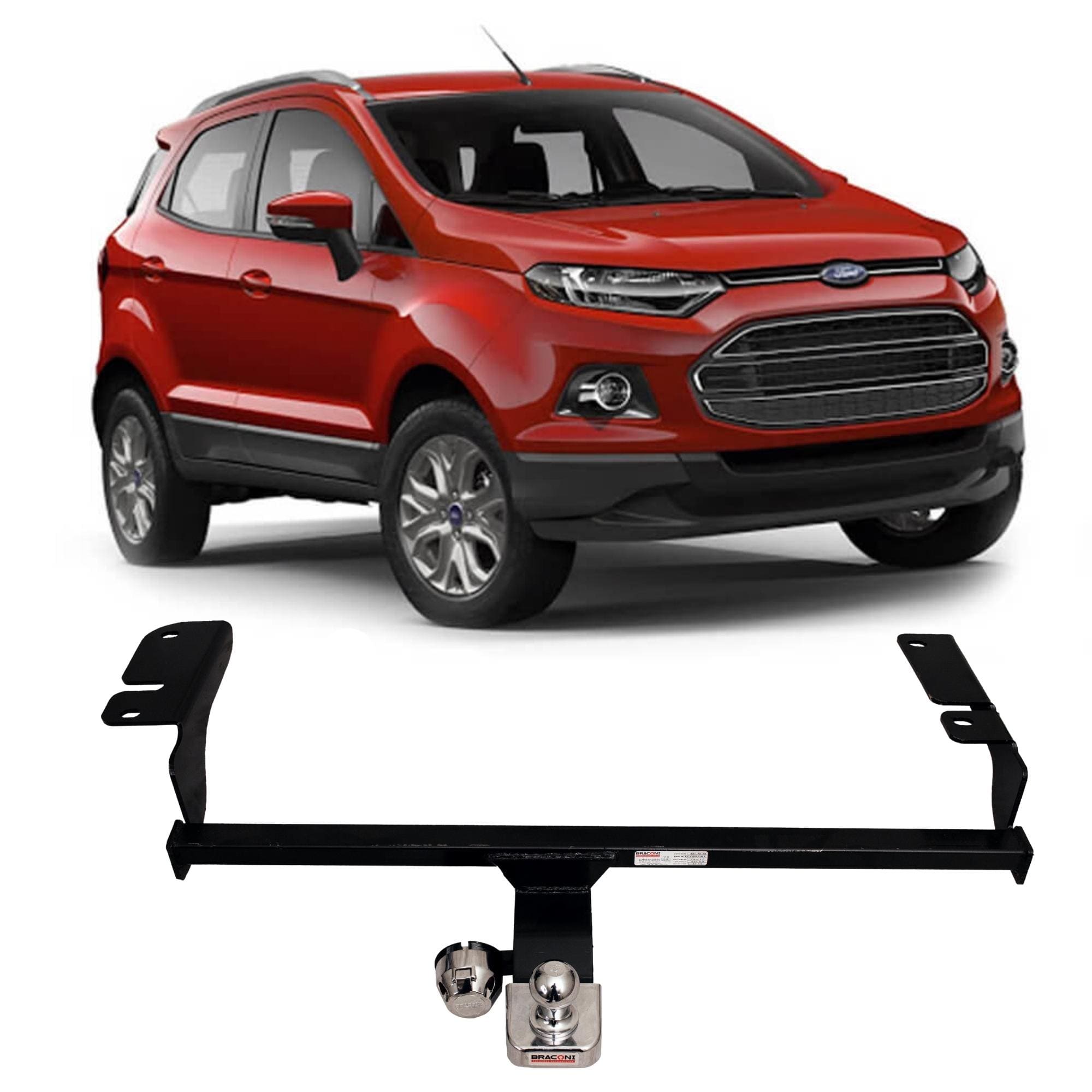 Engate Braconi Ecosport 2013-2017 Modelo Fixo Tração 450Kg c/ Bola Cromada Sem Furar-FD-26