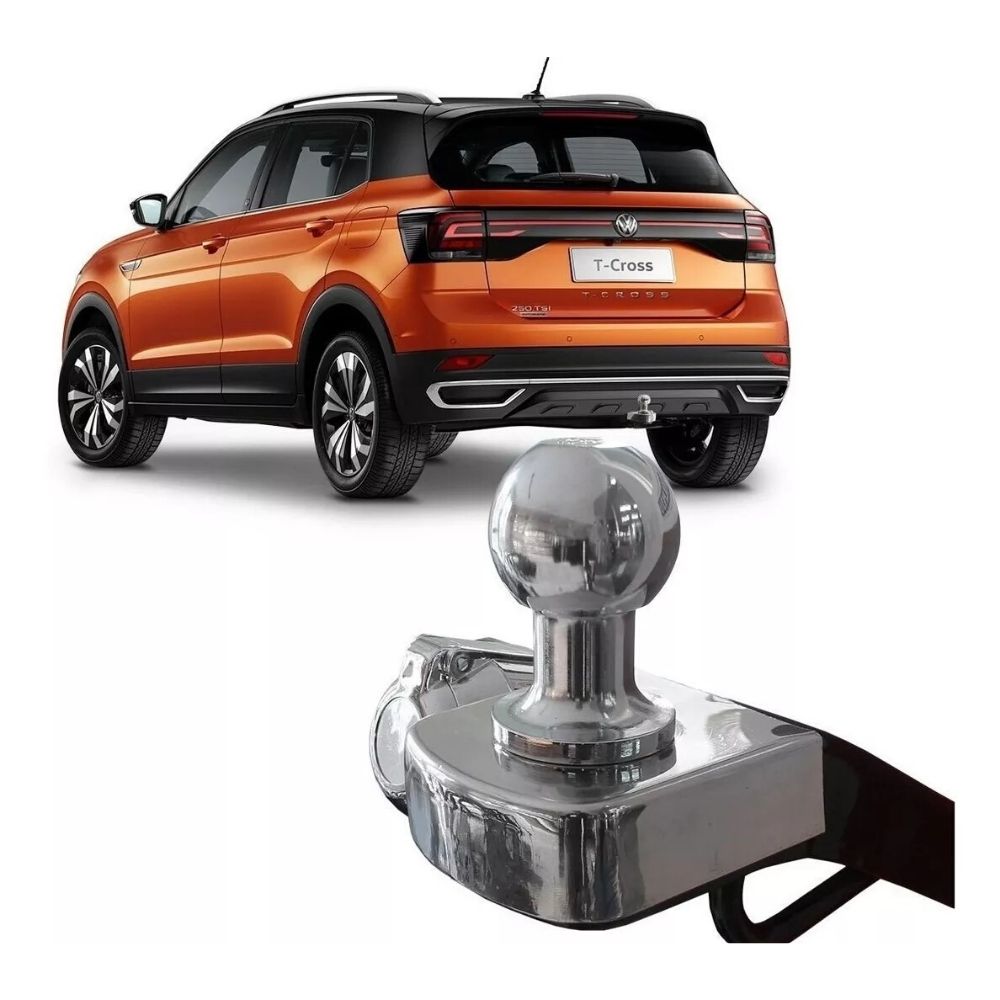 Engate Tcross 2019-2025 Não Precisa Furar com Bola Cromada Tração 600kg Modelo Fixo Braconi-VW-57