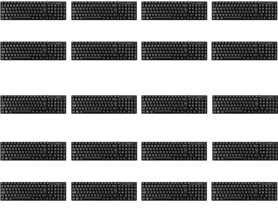 Kit 20 Teclados USB Basico Slim preto Laser - TC193BU - Multilaser