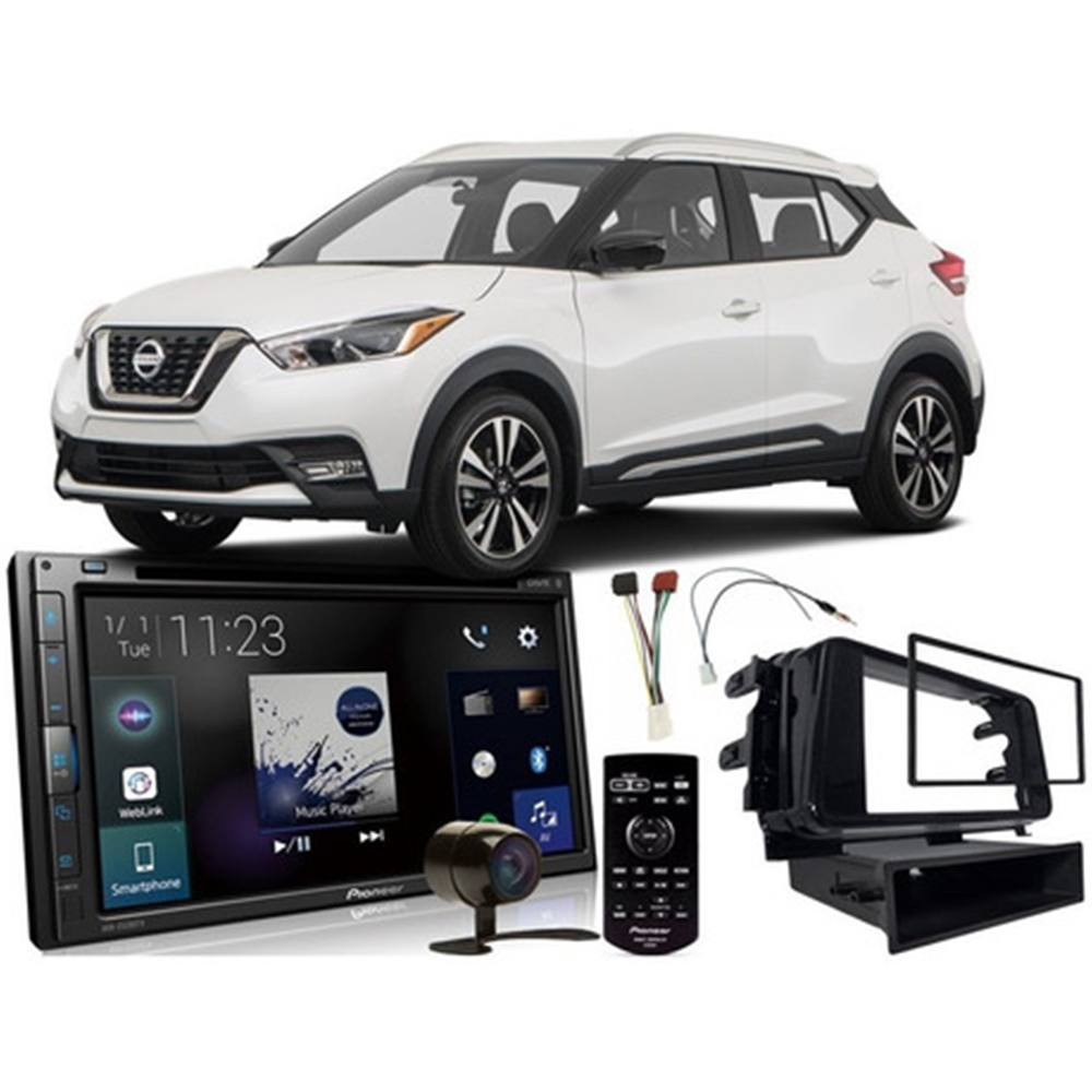 COMP Kit DVD Pioneer Nissan Kicks 2016 a 2020 AVH-Z5280TV + Câmera de Ré + Moldura e Chicotes