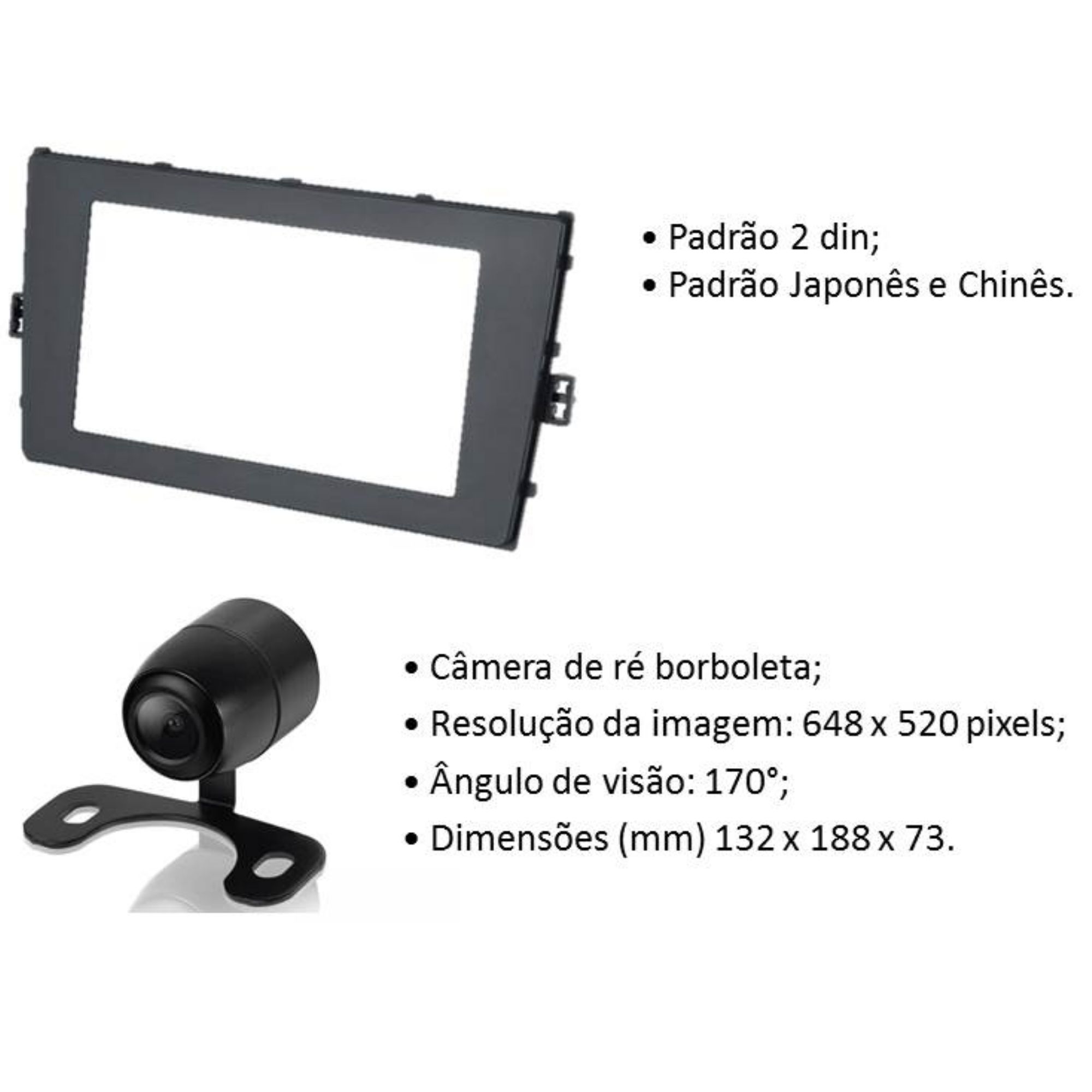 COMP Kit Central Multimidia AVH-Z5280TV para T-Cross 2017 a 2022 + Câmera de ré + Moldura 2 din + Chicotes + Interface