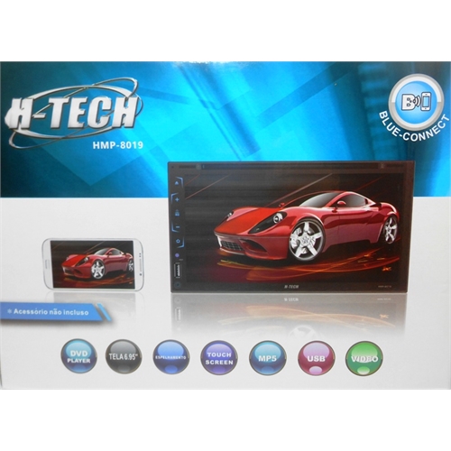 COMP Central Multimídia H-tech HMP-8019 Polo 2018/2019 + Câmera de ré + Moldura + Chicotes + Interface