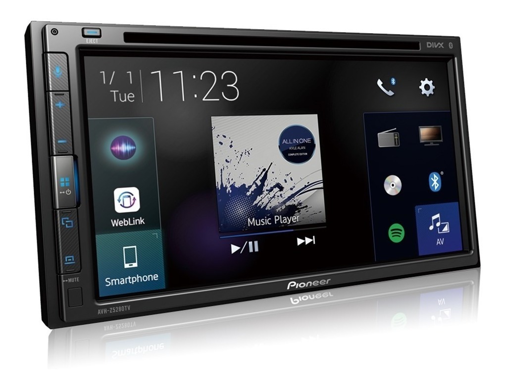 COMPKit Central Multimídia Pioneer DVD 2 Din AVH-Z5280TV 6,8 Pol Bluetooth Touch Espelhamento Android IOS + Câmera de ré