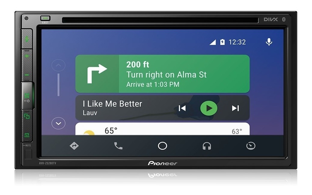 COMPKit Central Multimídia Pioneer DVD 2 Din AVH-Z5280TV 6,8 Pol Bluetooth Touch Espelhamento Android IOS + Câmera de ré
