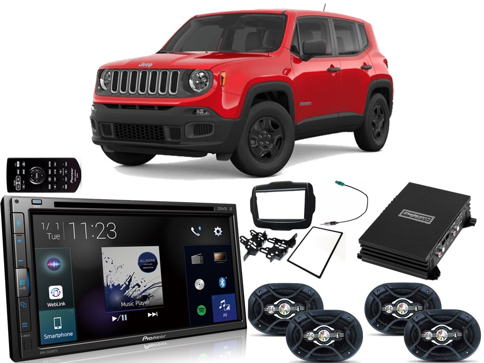 Kit Som Renegade PCD 2018/19 - Central Multimídia AVH-Z5280TV + 4 Falantes B4X69P + Módulo DF500.4DX + Moldura + Chicote