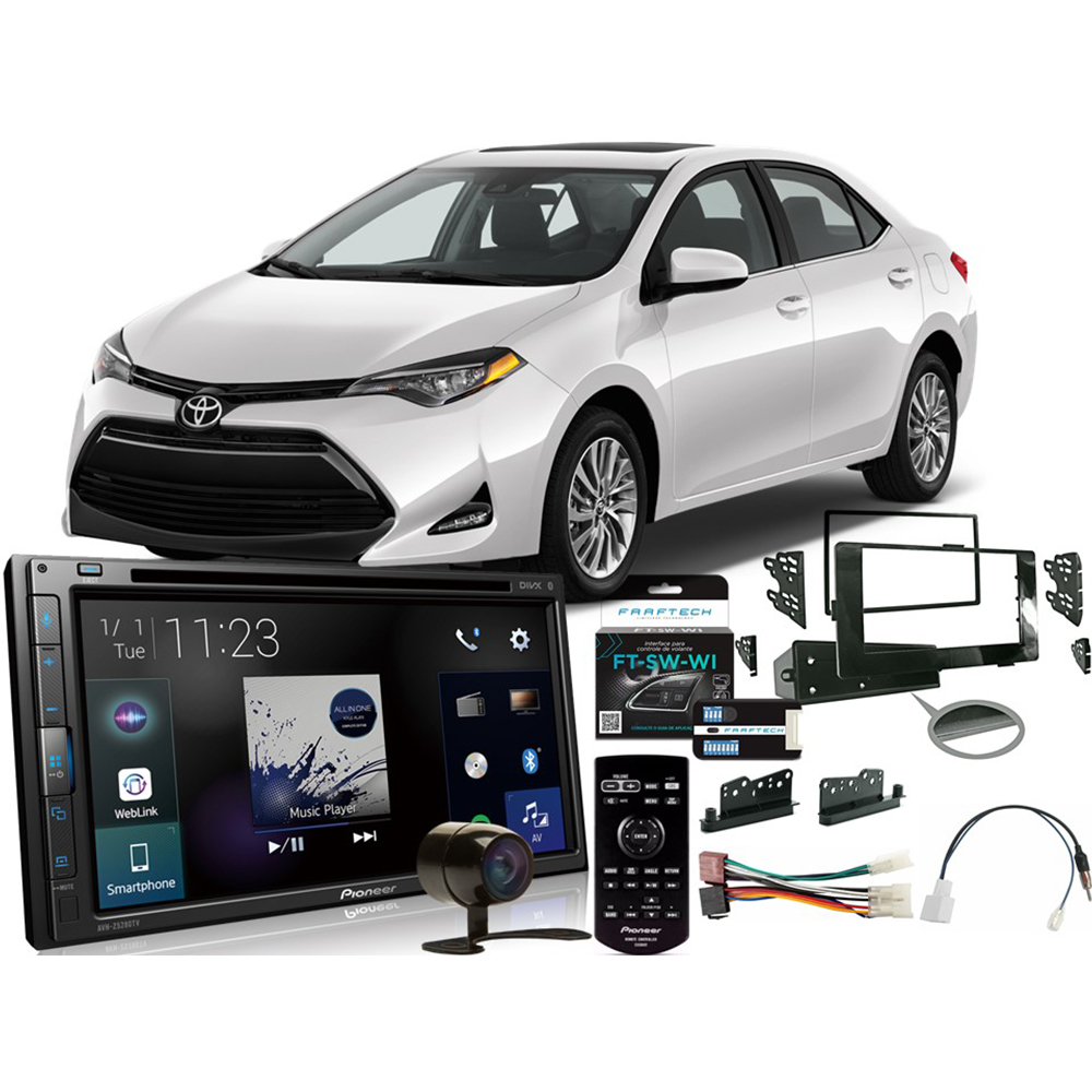 COMP Kit DVD Player Toyota Corolla 2018 2019 AVH-Z5280TV Pioneer + Moldura + Câmera + Chicotes + Interface