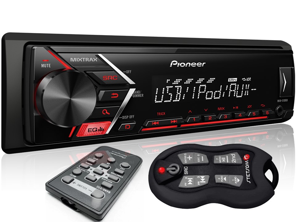 Kit Som Automotivo Pioneer MVH-S108UI + Controle de longa distância Stetsom SX2 Recept