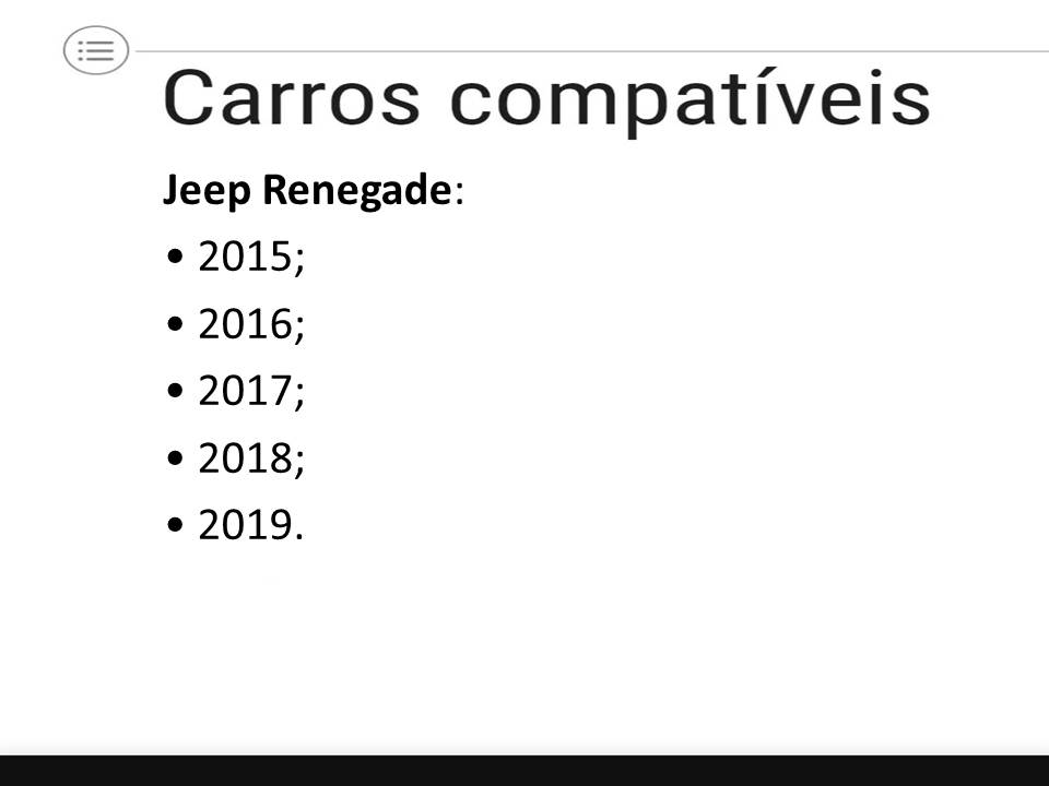 Kit Central Multimidia HMP-8019 + Moldura 2 din + Chicotes + Câmera de ré + Interface p/ Jeep Renegade 2015 a 2019