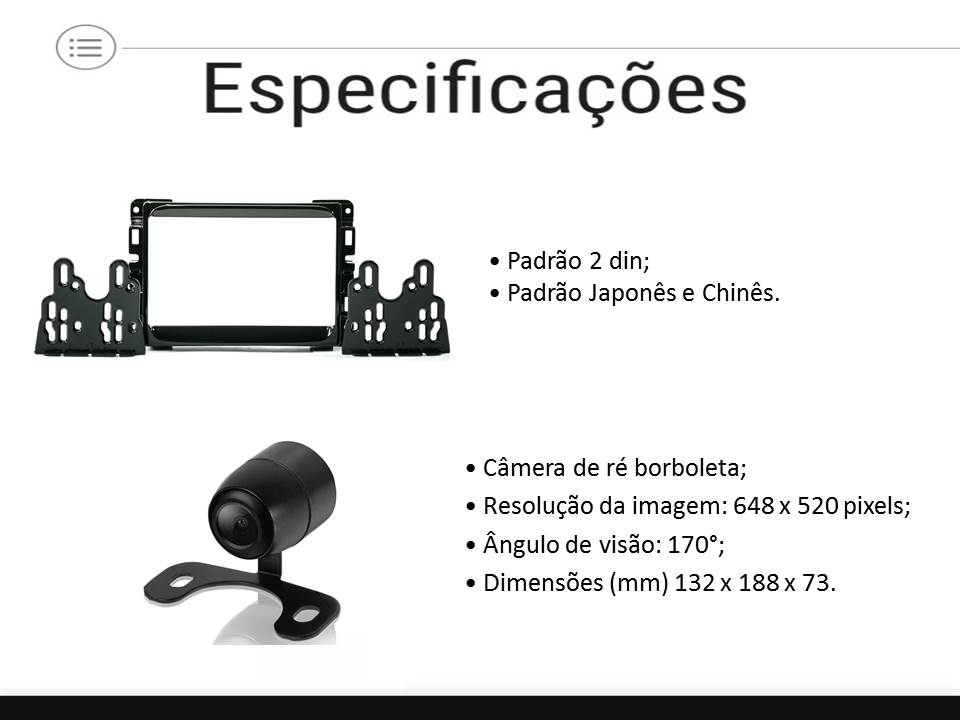 Kit Central Multimidia HMP-8019 + Moldura 2 din + Chicotes + Câmera de ré + Interface p/ Fiat Mobi 2017 a 2019