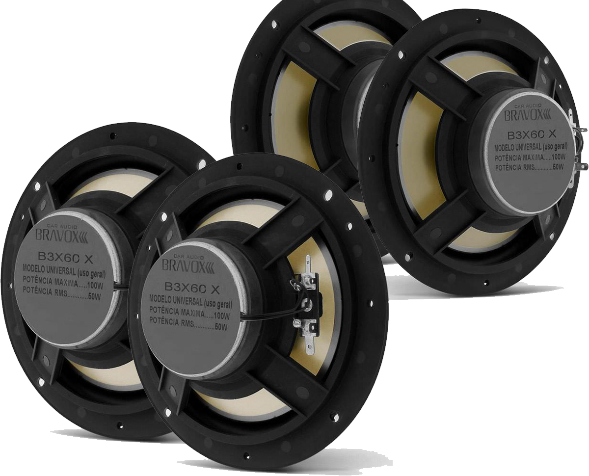 Kit Som Automotivo MVH-S218BT MP3 USB BT + 2 Pares Alto-Falantes Triaxial Bravox 6 - B3X60X 200W