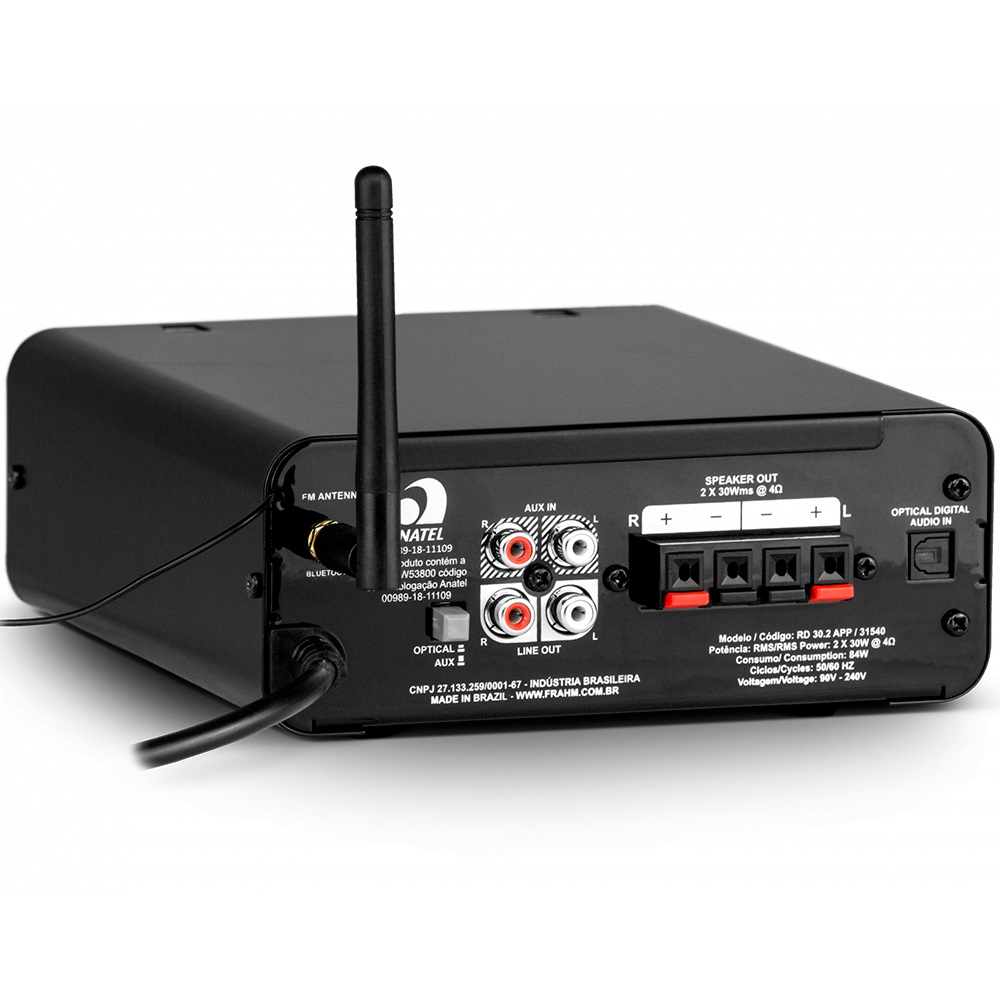 Amplificador Receiver para Som Ambiente Frahm RD30.2 APP Residence - 31540