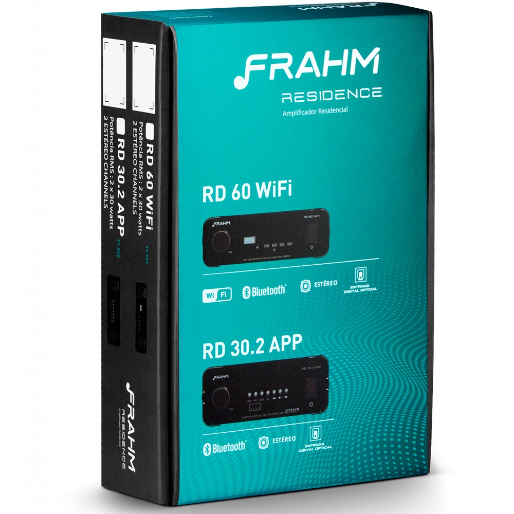 Amplificador Receiver para Som Ambiente Frahm RD30.2 APP Residence - 31540