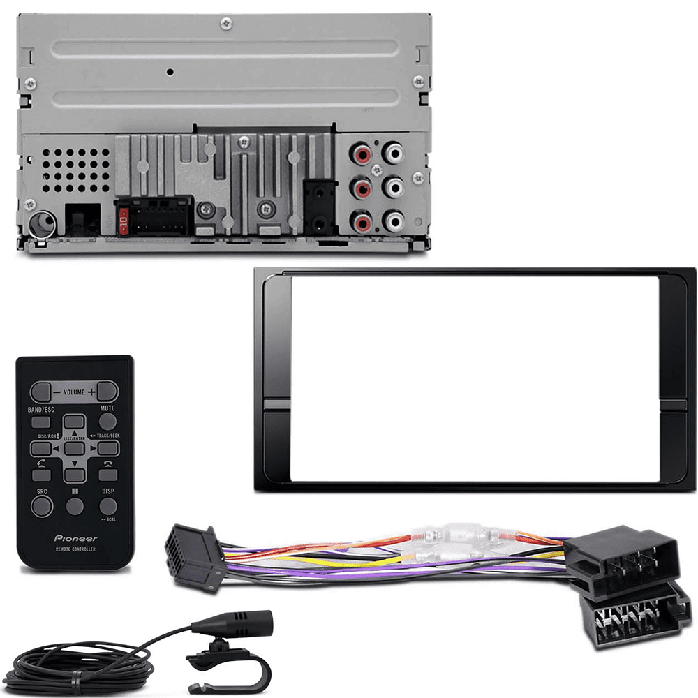Comp Kit Central Multimídia MVHS618BT + Moldura 2 din + Chicote + Interface Toyota Corolla 2009 a 2011