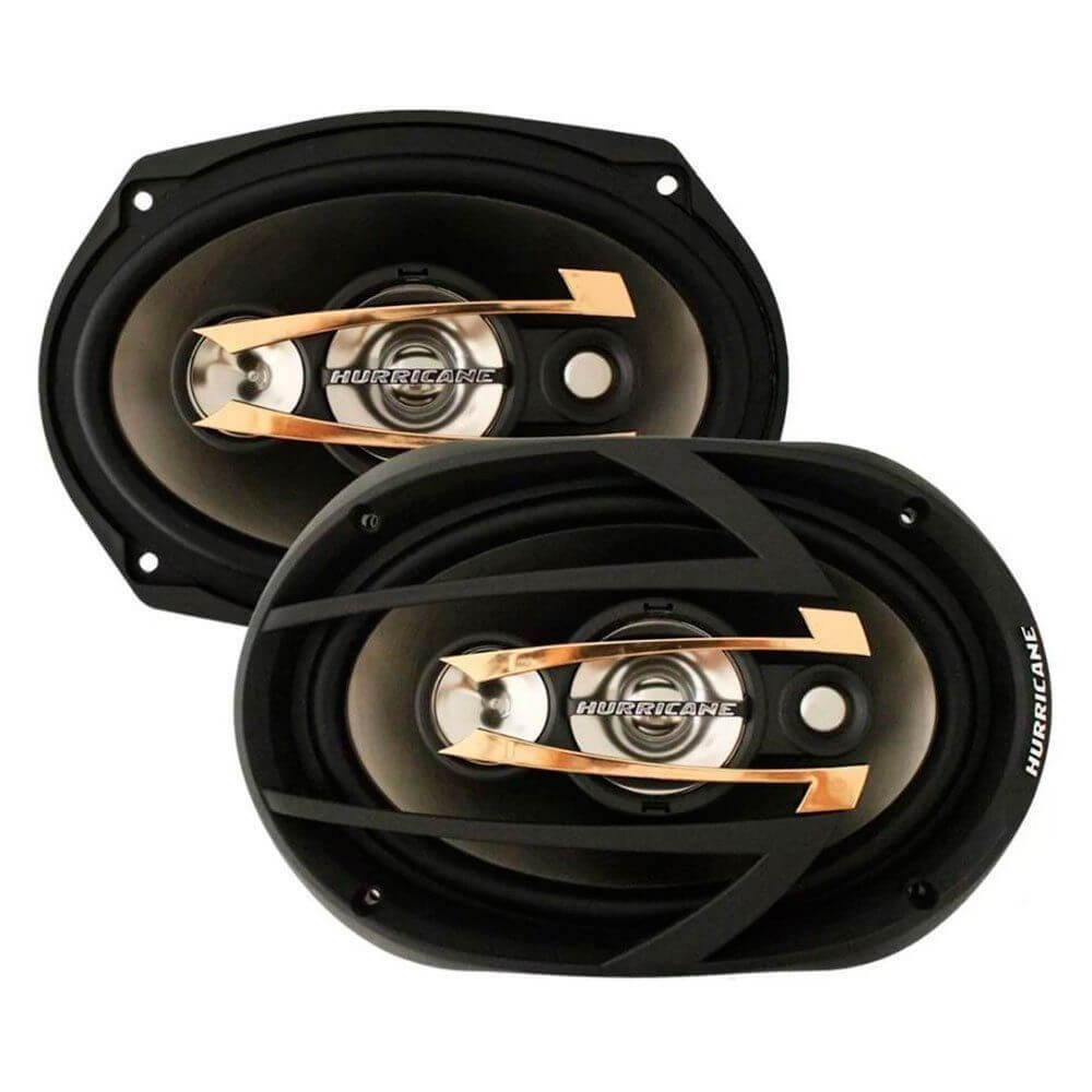 Par Alto Falantes para Som Automotivo Quadriaxial 6X9 QR69 300 RMS 4 Ohms Hurricane