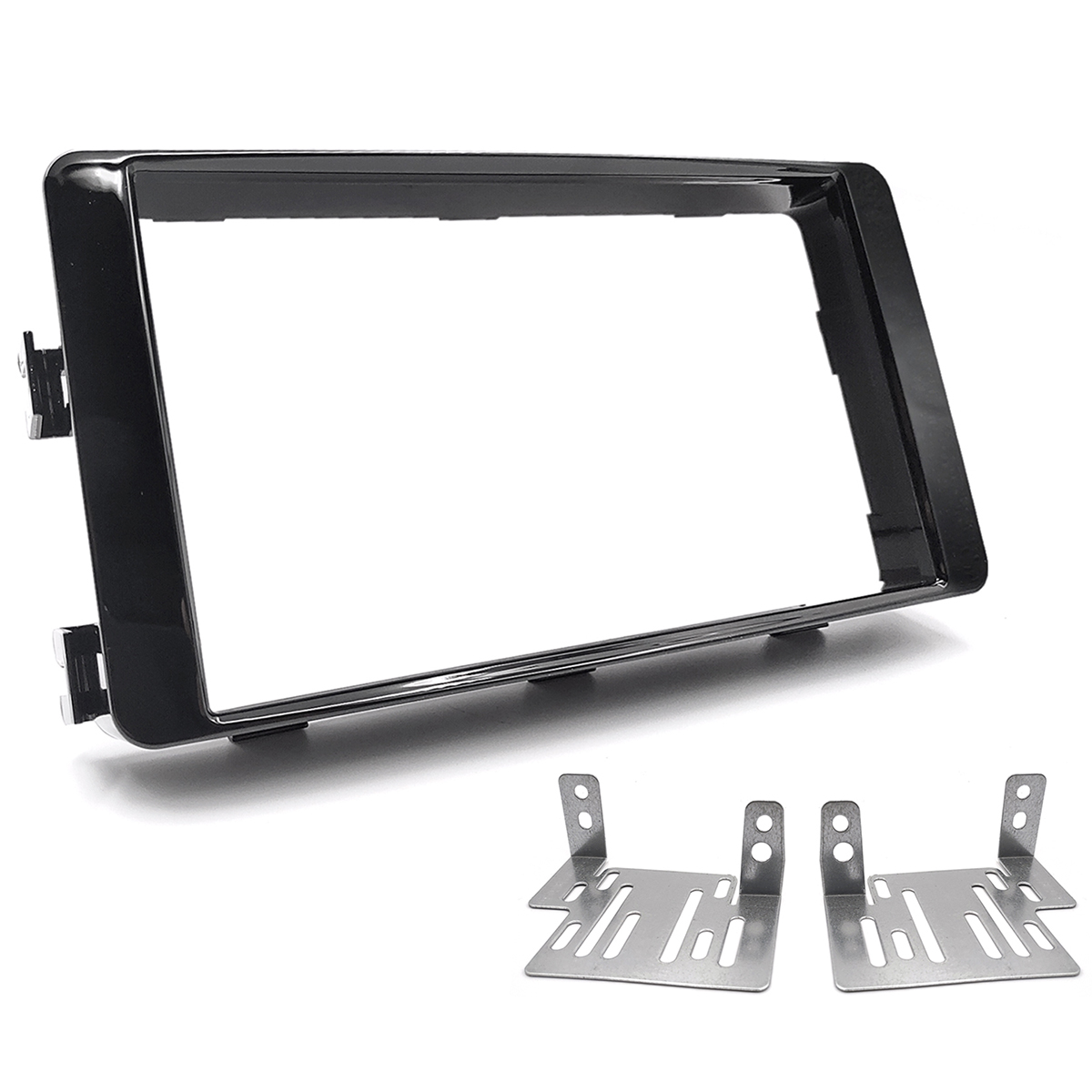 Moldura 2 Din Black Piano L200 Triton 2015 até 2021 Com Suporte Lateral Expex -  EPX 490
