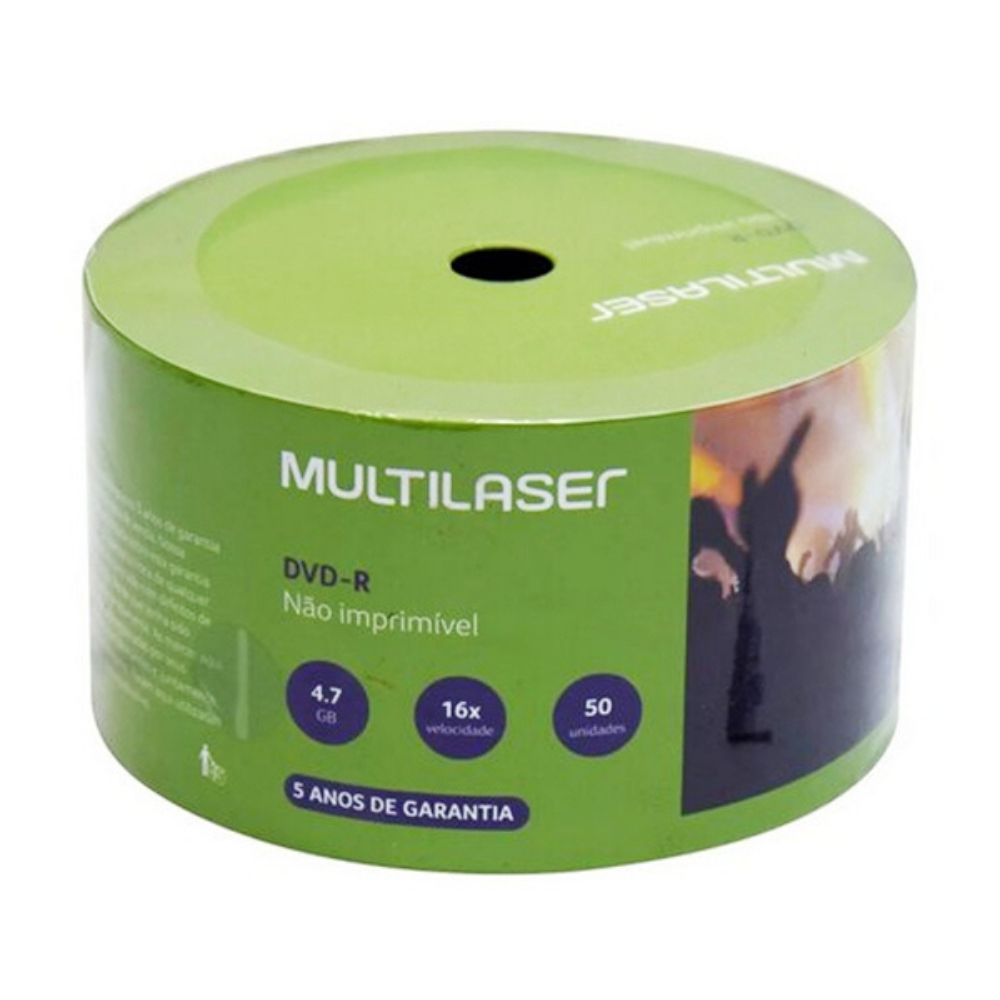Mídia DVD-R 4.7GB 16x 50 unidades Shrink Multilaser - DV061