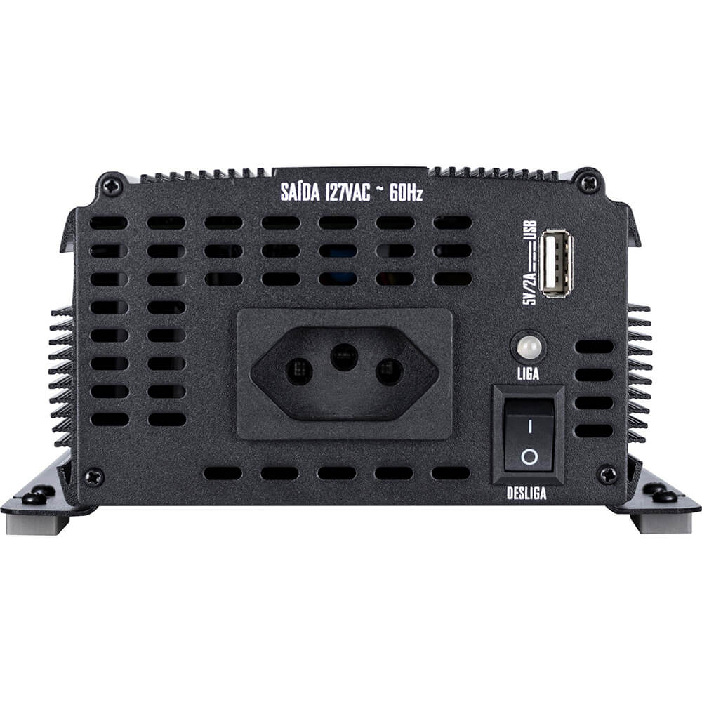 Inversor e Conversor de Tensão Onda Modificada Hayonik 12V para 127V 1000W Com Saída USB 67210