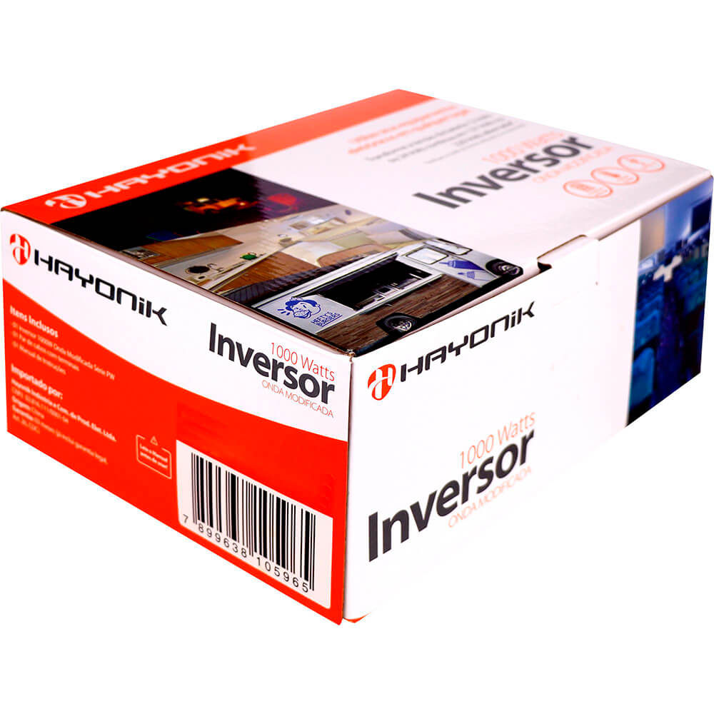 Inversor e Conversor de Tensão Onda Modificada Hayonik 12V para 127V 1000W Com Saída USB 67210