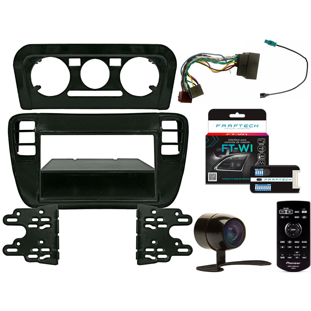 COMP Kit DVD Player Volkswagen UP 2014 a 2017 AVH-Z5280TV Pioneer + Moldura 2din + Câmera de ré + Chicotes + Interface