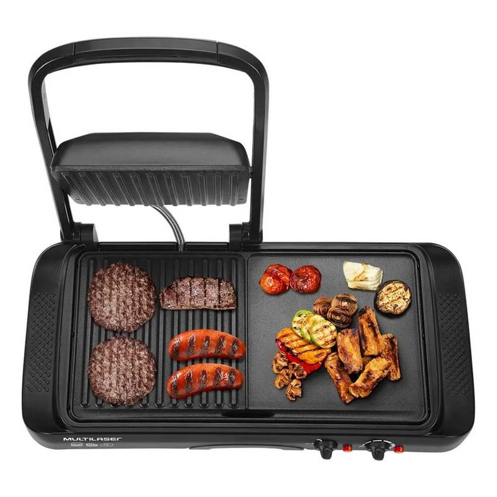 Grill 2 em 1 Multilaser 1500W 127V com Coletor de Gordura Preto - CE106