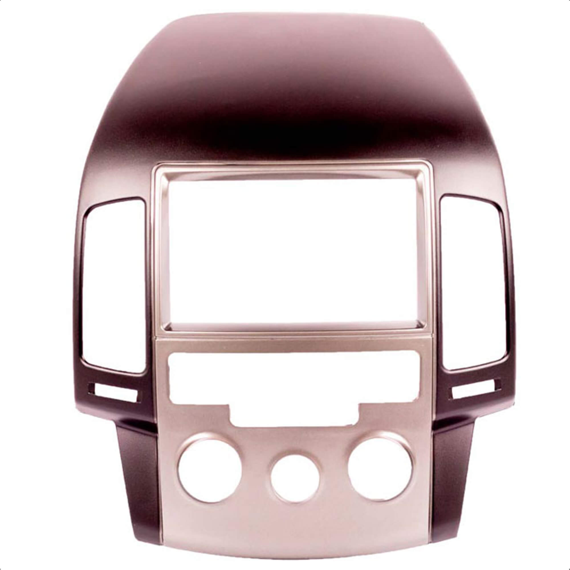 Moldura 2 Din Preto C/ Acabamento Prata Ar Analógico 7" I30 2009-2012 Japonês/Chinês Expex-EPX 015