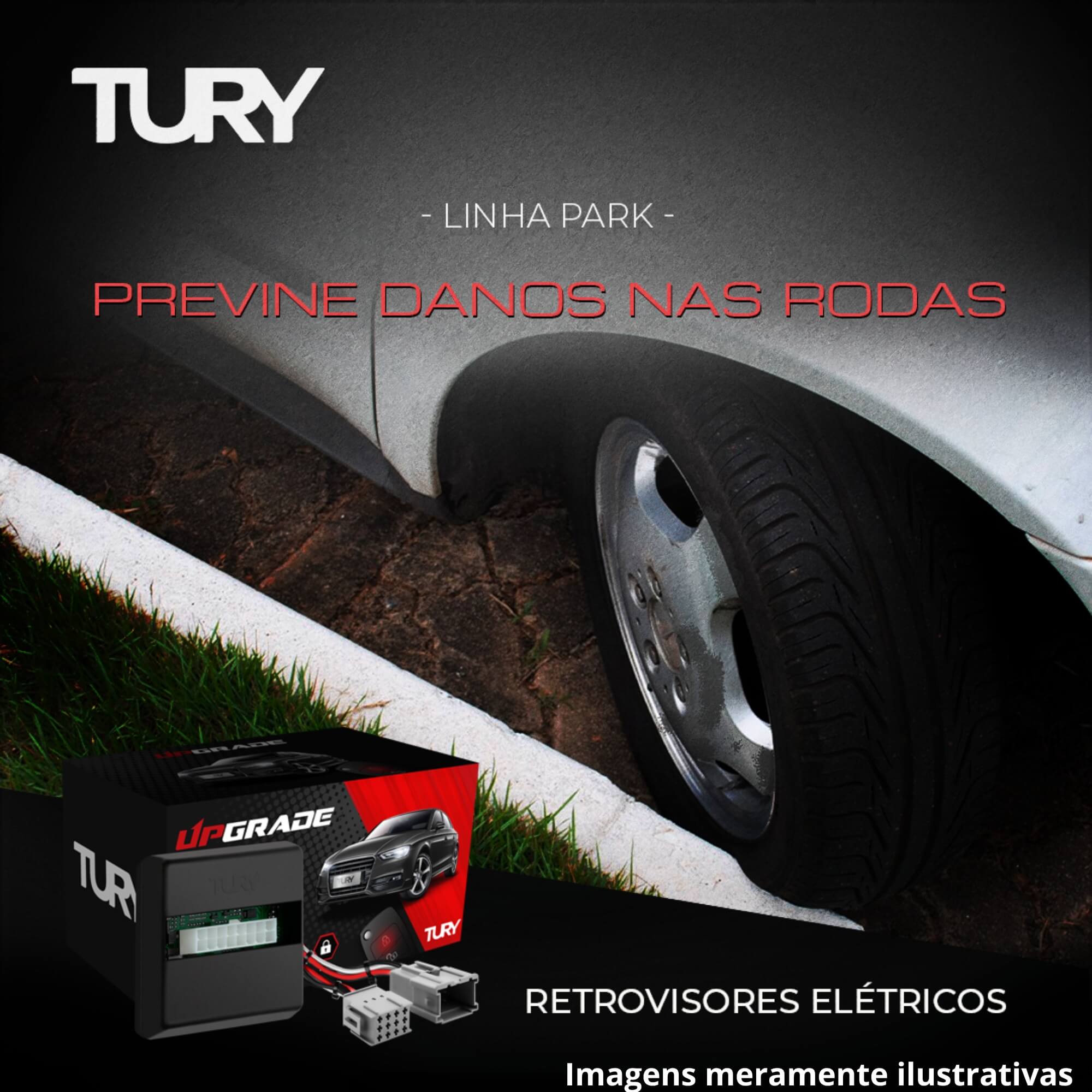 Modulo de Retrovisor Tury PARK 1.2.4 DN Creta 2020 até 2024 Tilt Down - Com sistema de rebatimento