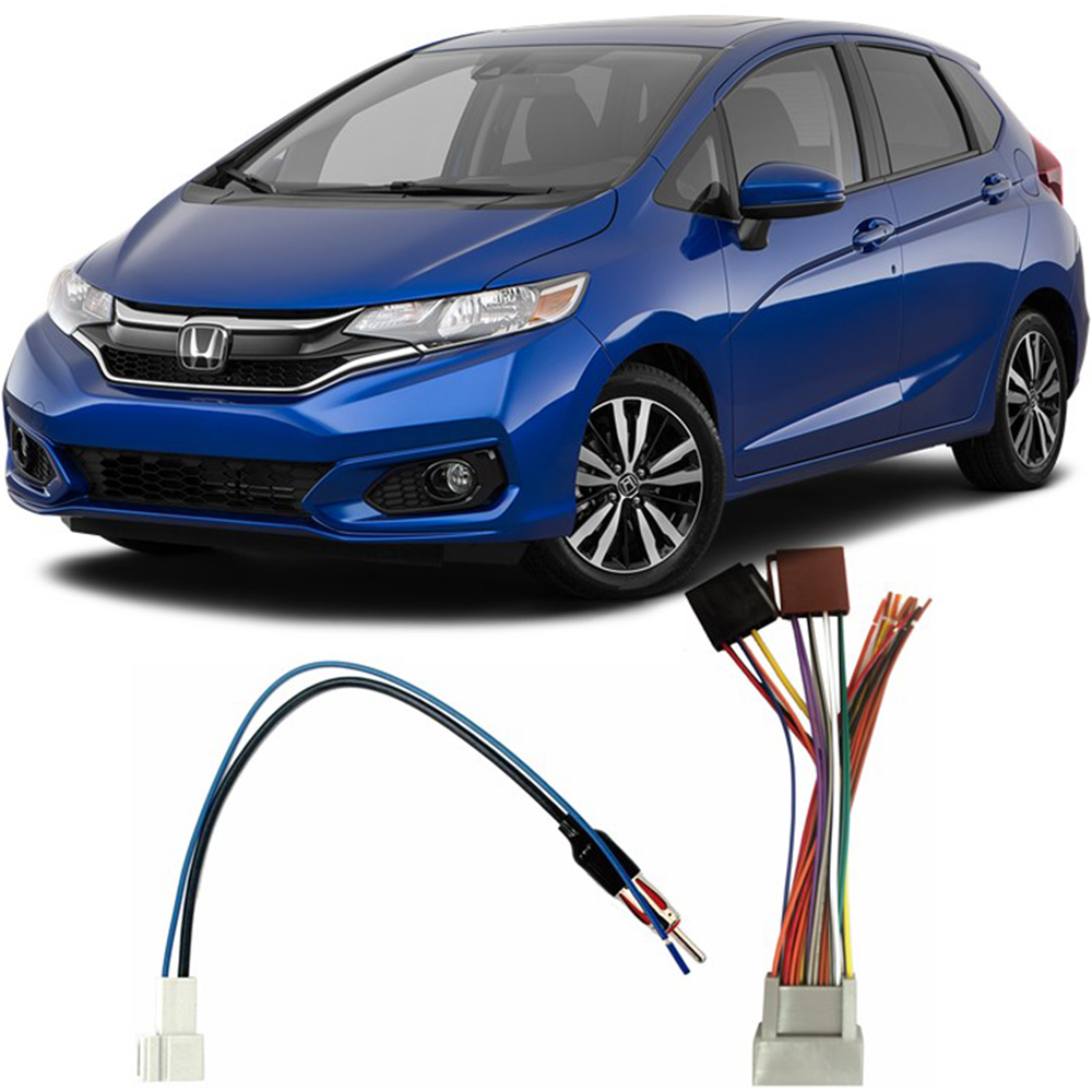 COMP Kit Chicote de antena + Chicote de ligação Honda Fit 2015 a 2017
