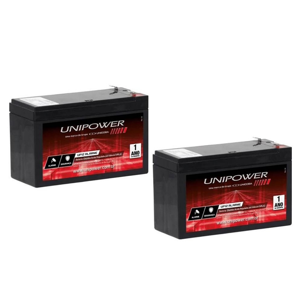 Kit com 2 Baterias UNIPOWER 12V ALARME