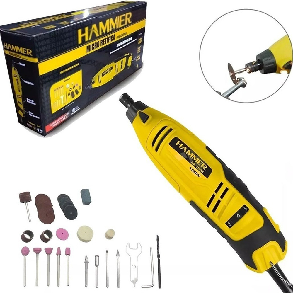 Kit Construtor Hammer 220v - Furadeira / Serra Mármore / Micro Retifica