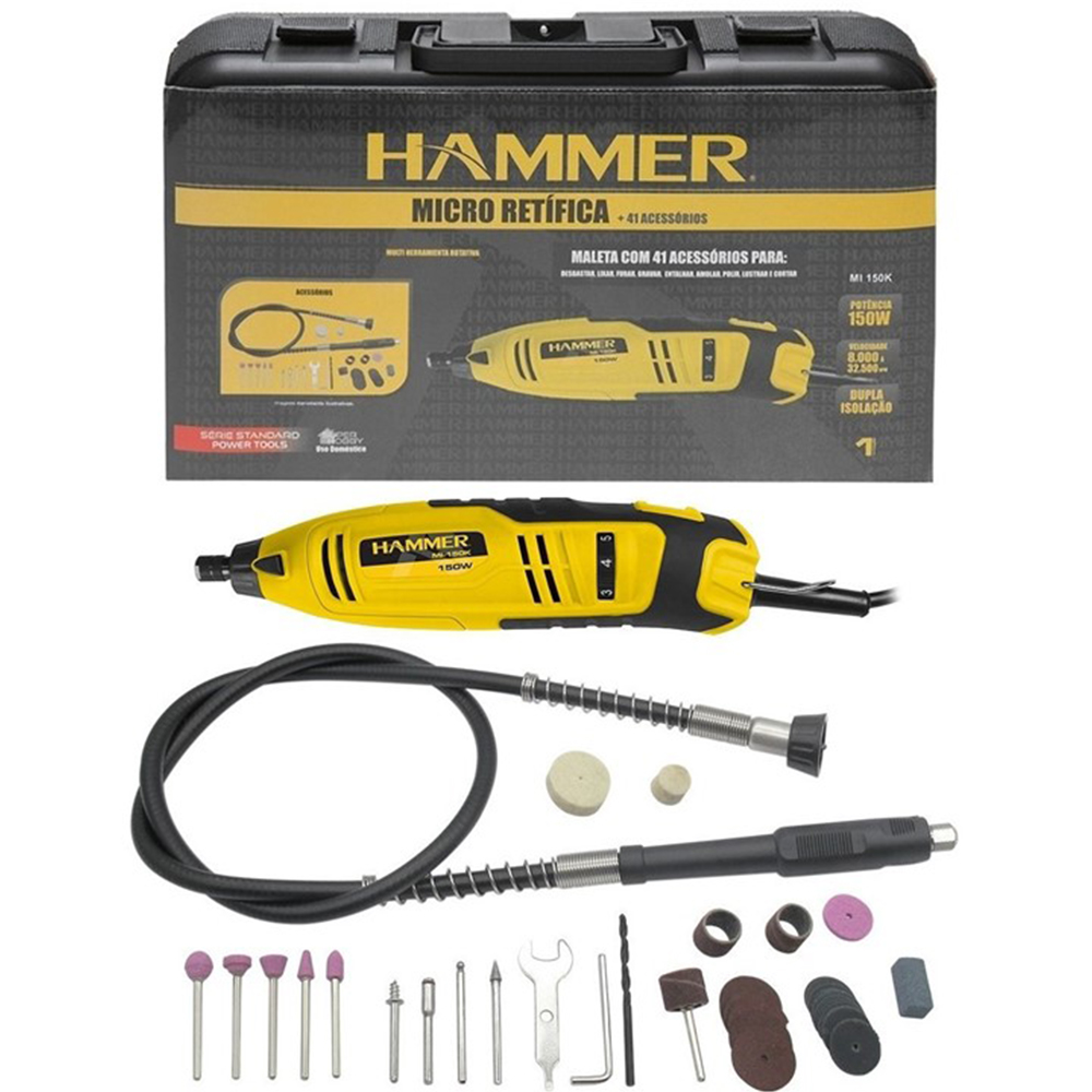 Kit Construtor Hammer 220v - Furadeira / Serra Mármore / Micro Retifica