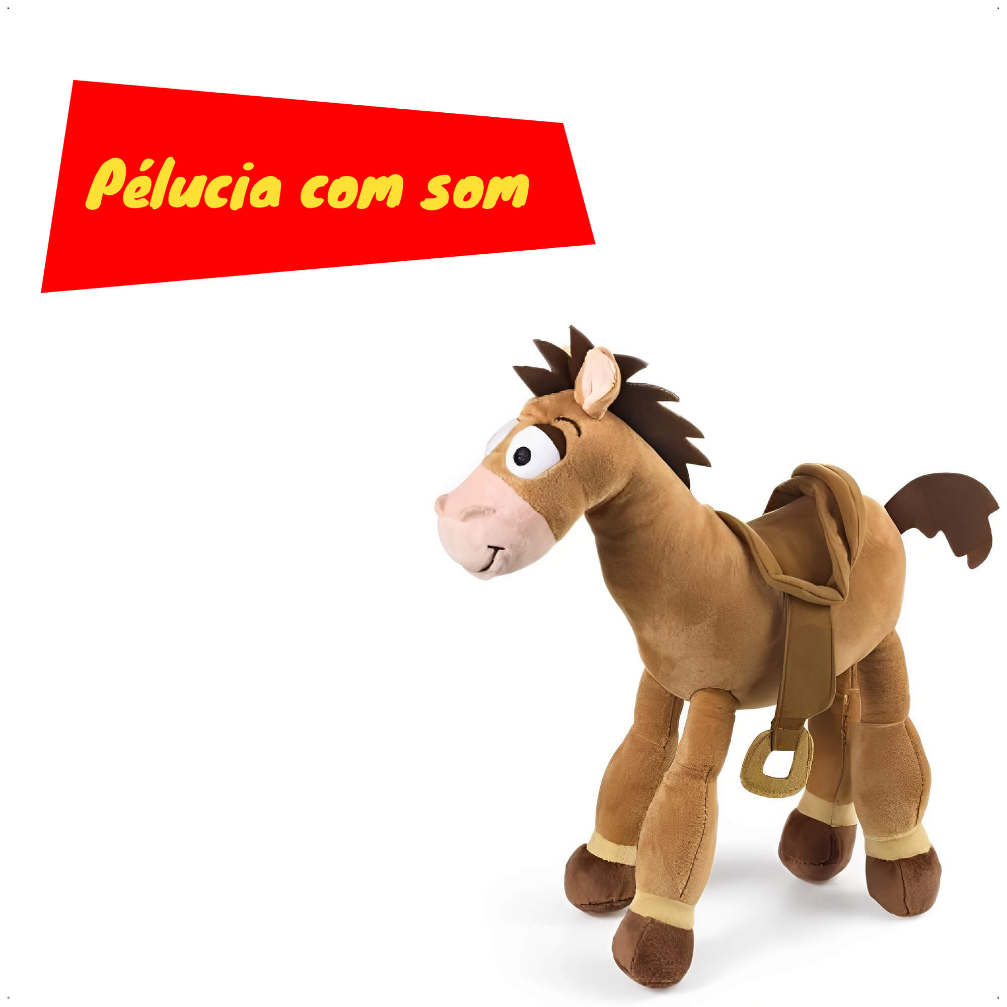 Pelúcia Toy Story Bala no Alvo 30CM Som Antialérgica Fibra e Poliéster Brinquedo Multikids -BR807