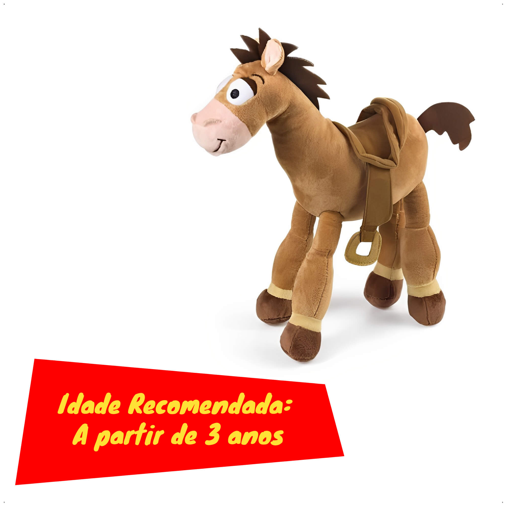 Pelúcia Toy Story Bala no Alvo 30CM Som Antialérgica Fibra e Poliéster Brinquedo Multikids -BR807