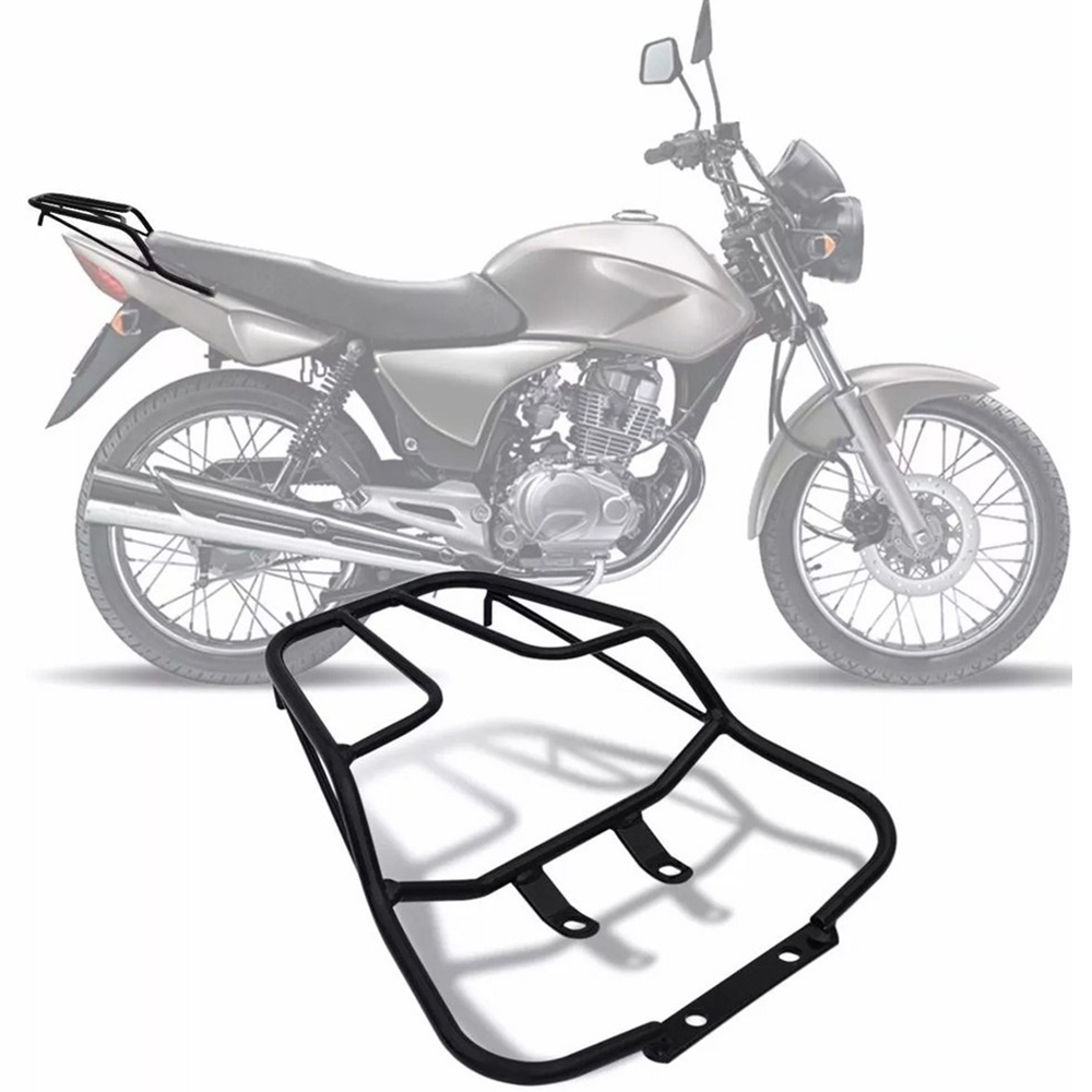 COMP Kit Bauleto 45 Litros + Bagageiro Honda Titan 150 e Fan 150 2009 a 2013 Preto Pro Tork BA-106HP