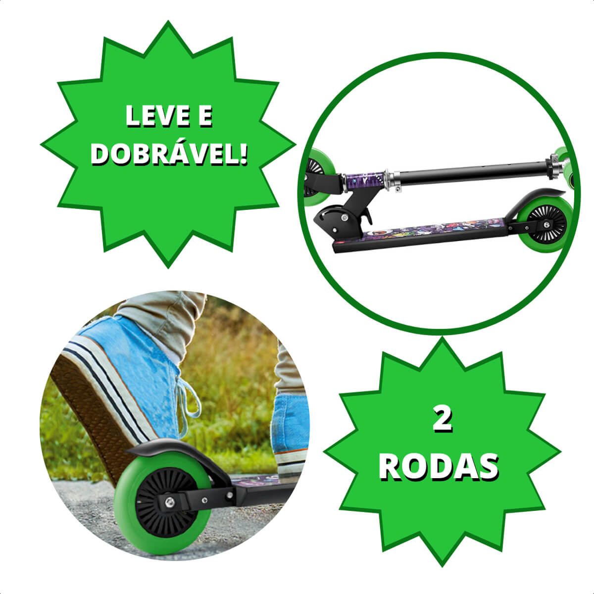 Patinete Infantil Atrio Masculino 2 rodas Monster Preto Guidão Ajustável -  ES271 Multilaser