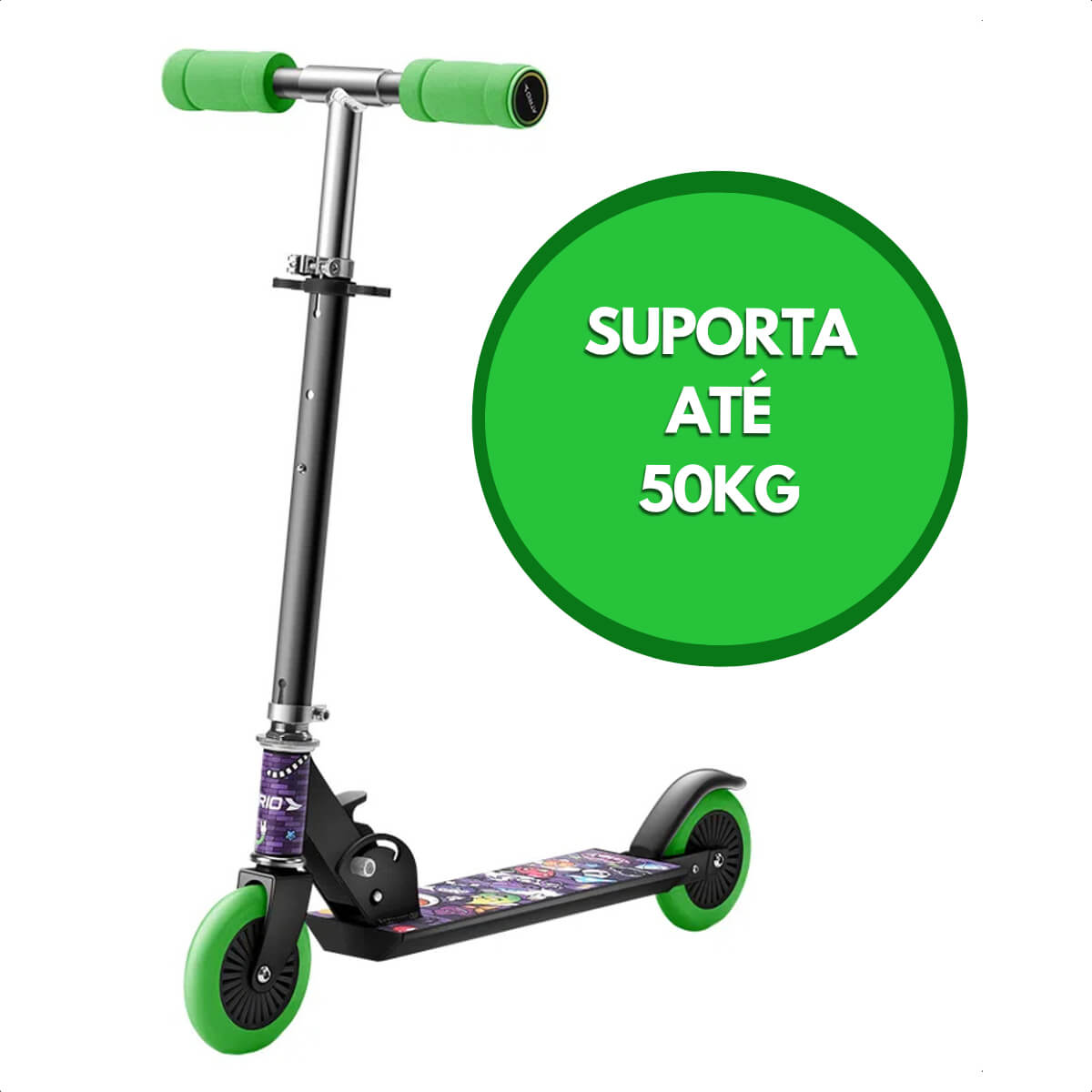 Patinete Infantil Atrio Masculino 2 rodas Monster Preto Guidão Ajustável -  ES271 Multilaser