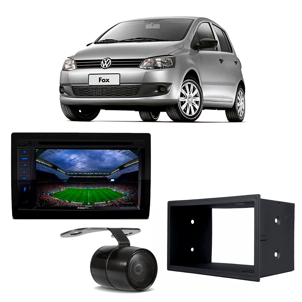 COMP Kit Central Multimidia Fox 2008 a 2012 PST SP8730DTV Positron + Moldura + Câmera