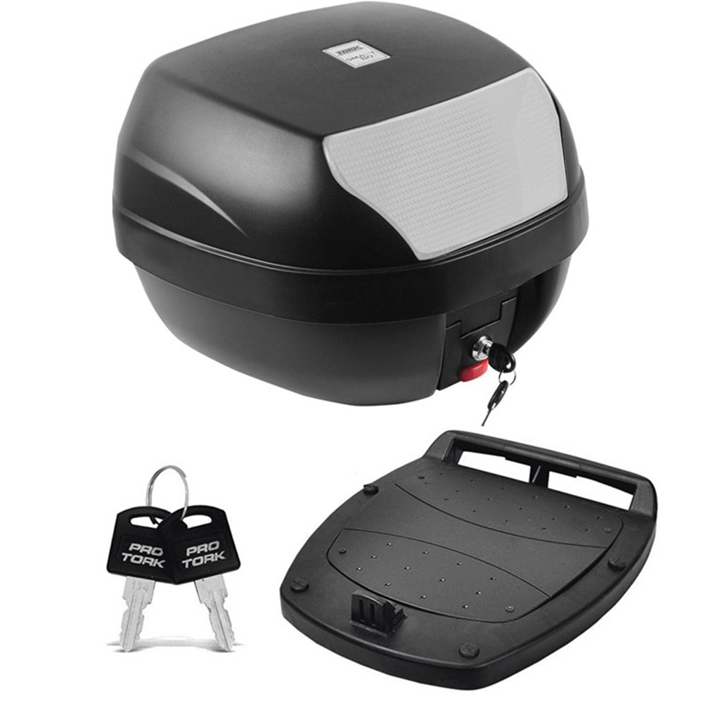 Baú Bauleto para Motos 28 Litros Smart Box com Refletor Traseiro e Lente Cristal Pro Tork - BP-03CL