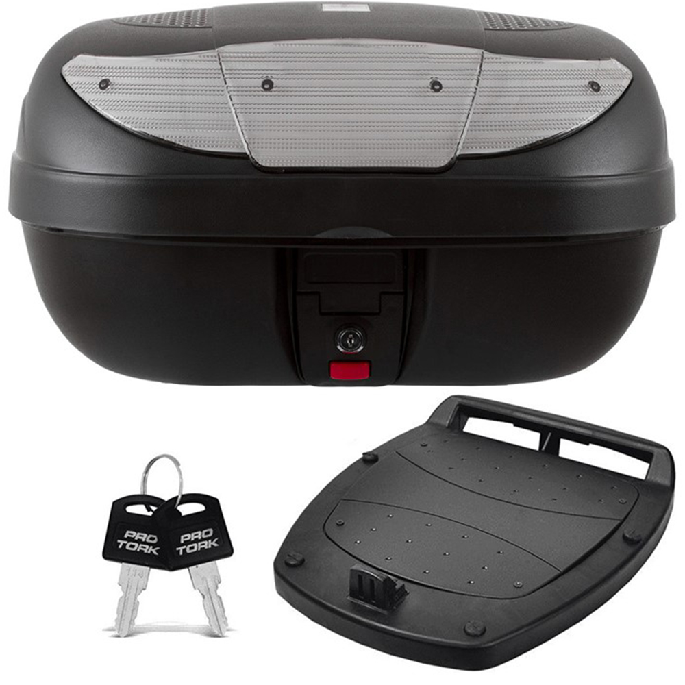 Caixa Plástica para Transporte Moto Traseiro 45 Litros Smartbox 2 Lente Cristal Pro Tork - BP-09CL