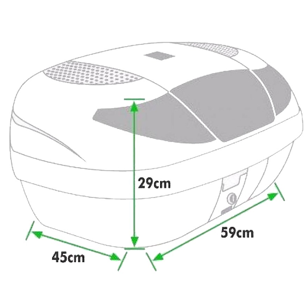 Caixa Plástica para Transporte Moto Traseiro 45 Litros Smartbox 2 Lente Cristal Pro Tork - BP-09CL