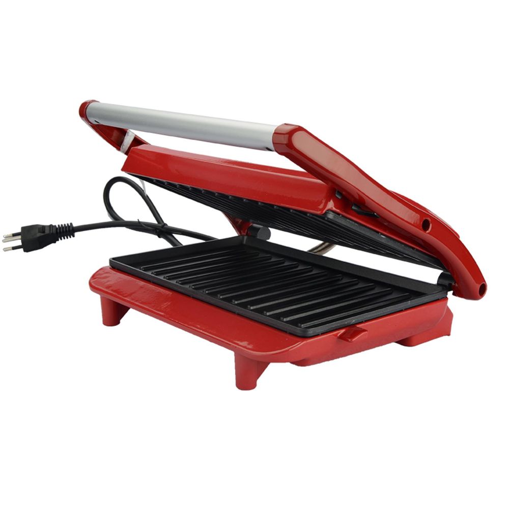 Grill Panini Life Inox Vermelho 127V Lenoxx PGR155