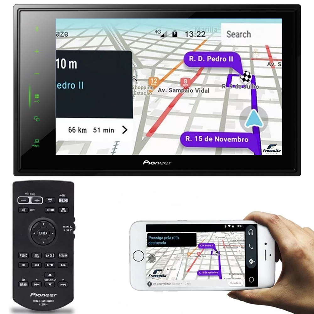 COMP Kit Multimídia Pioneer DMH-ZS8280TV 2Din 8 polegadas + Câmera de ré borboleta