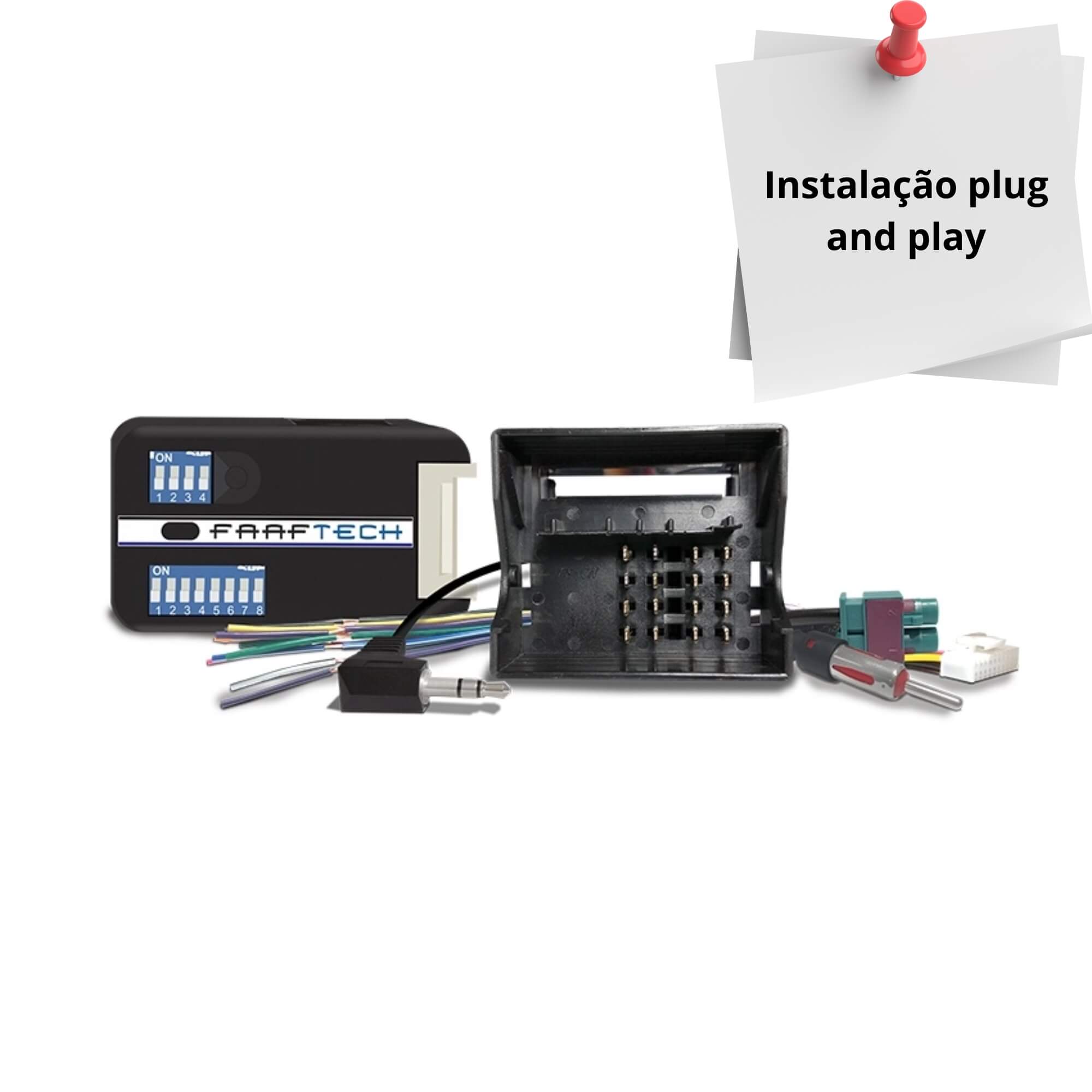 Interface Volante Volkswagen Plug and Play compatível com Fox, Gol, Saveiro Faaftech - 98866