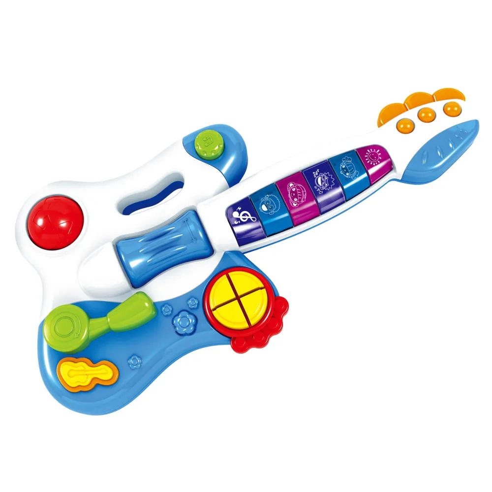 Brinquedo Infantil Criança Minha Primeira Guitarra Elétrica Azul Tocar Música Multikids - BR1092