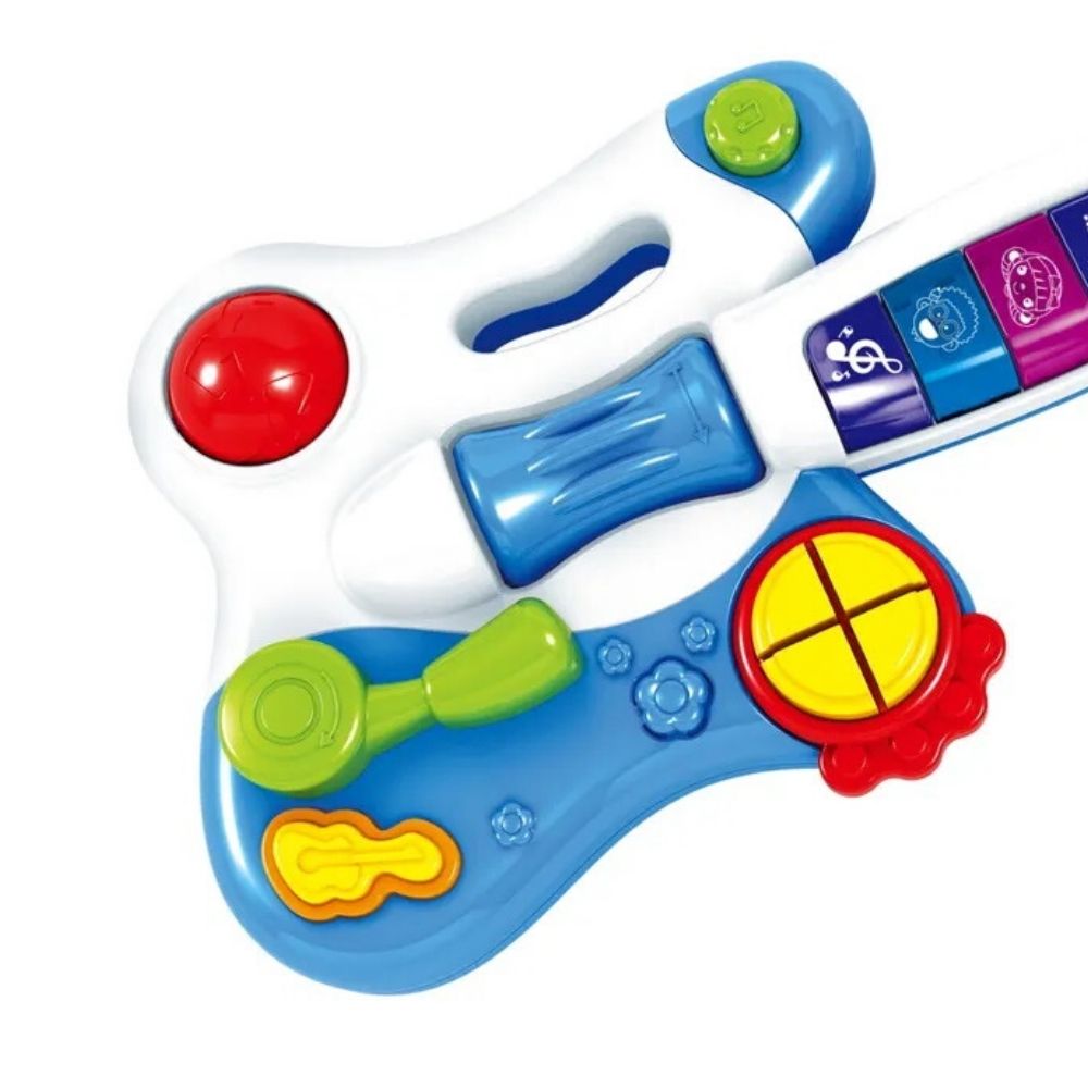 Brinquedo Infantil Criança Minha Primeira Guitarra Elétrica Azul Tocar Música Multikids - BR1092